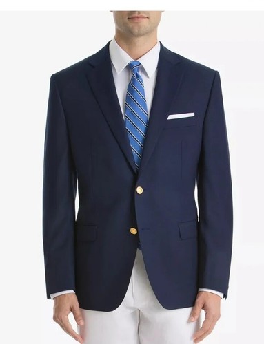 46R Ralph Lauren Polo Gold Buttons Navy Blue 4-SEASON Blazer Jacket Sport Coat - Picture 5 of 9
