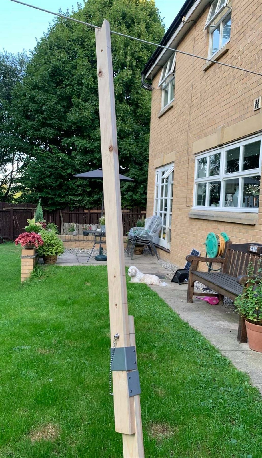 Wooden Extendable Washing Line Prop Handmade Natural Pole Adjustable