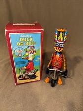 Windup Duck on Bike Vintage Toy Schylling Collector Series Spinning Top In Box