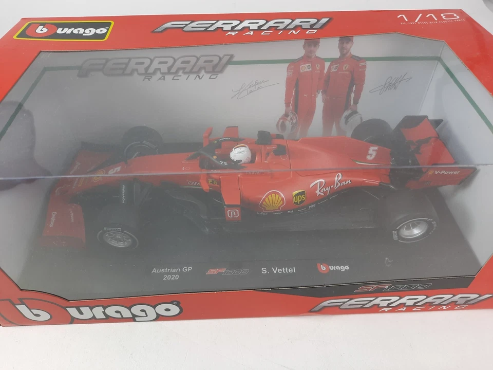BBurago Burago Ferrari SF1000 #5 Sebastian Vettel 2020 1/18 BU16808VW DEFECT - Immagine 3 di 3