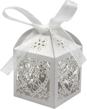 KPOSIYA 100 Pack Love Heart Laser Cut Wedding Party Favor Box Candy Bag Chocolat