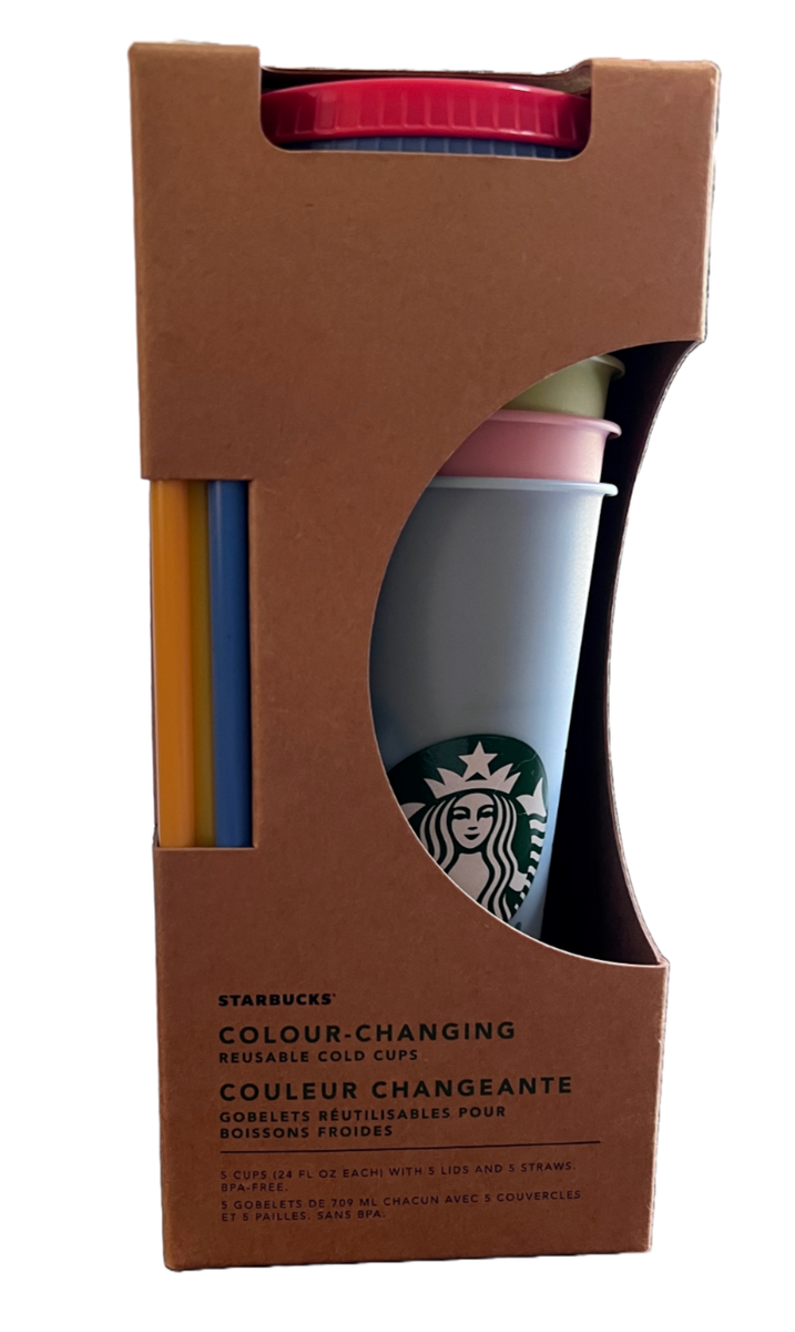 Starbucks 2019 Color Changing 5-pack Venti Reusable Cold Cup Tumblers New  in Box | eBay