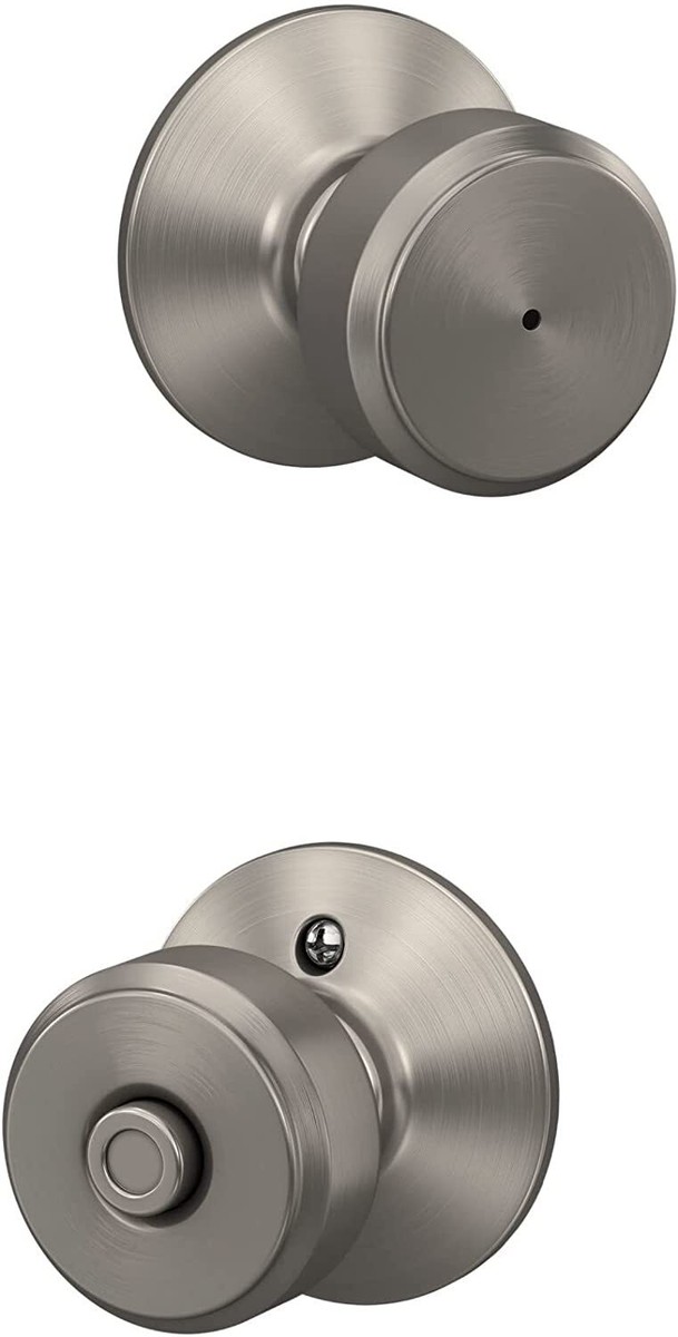 Schlage F40 BWE 716 COL Bowery Knob With Collins Trim – Aged Bronze Finish For Bed & Bath Doors