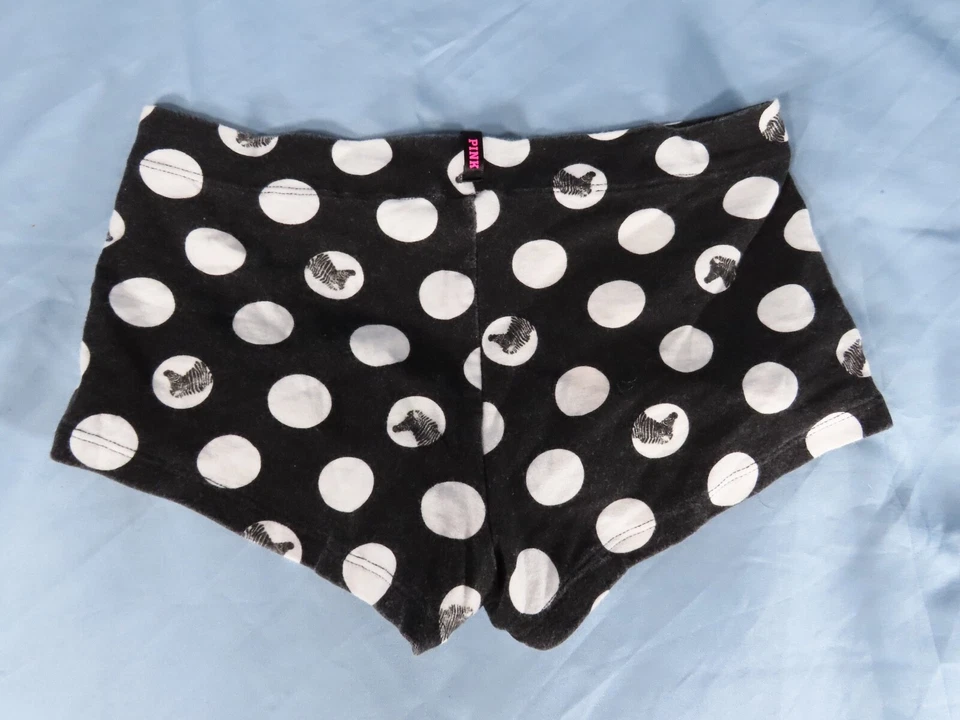 VTG Victoria's Secret Pink EXTRA LOW RISE BOYSHORTS Panties BLACK/WHITE ZEBRA XS - Image 4 of 4