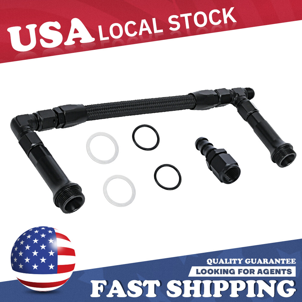 Braided Dual Feed Carb Fuel Line Kit Holley 4150 Carburetor Black