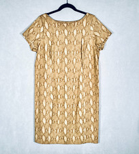 Lauren Ralph Lauren Dress Womens 1X Beige Stretch Animal Print Sheath