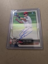 2018 COLE FREEMAN 1ST BOWMAN CHROME AUTO PROSPECT  CARD. WASHINGTON NATIONALS.