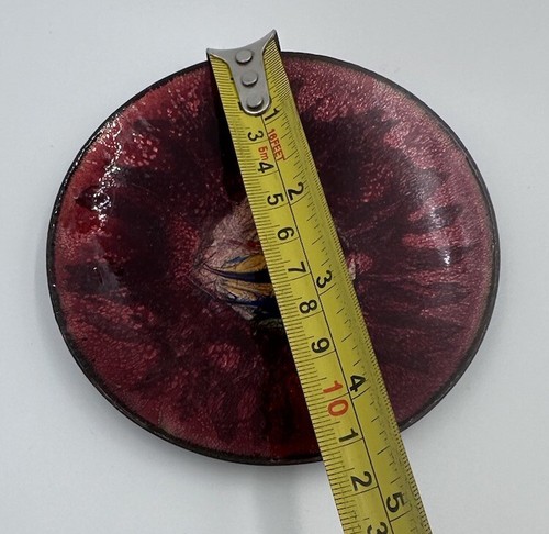 4.5” Enamel On Copper Bowl Plate Dish - Picture 6 of 6