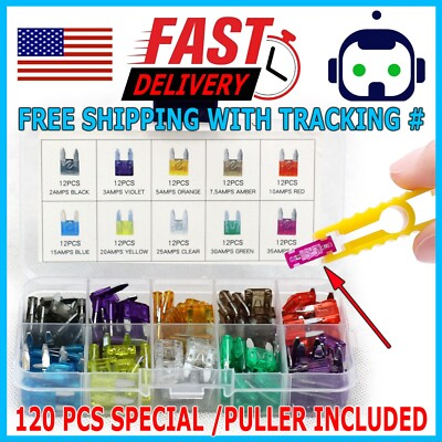 #ad #ad 120pcs Mini Blade Fuse Assortment Auto Car Motorcycle SUV Fuses Kit APM ATM UTV $6.99