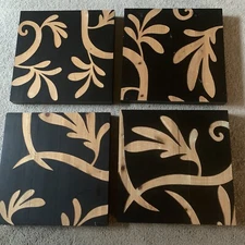 Wood WALL ART, PICTURES, HOME, HANGING, HOME DECOR, 4 Piece Set 14”