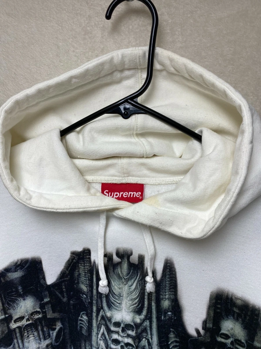 Supreme Hoodie Men Medium FW14 Graphic H.R. Giger Li II White/Black Logo  Alien