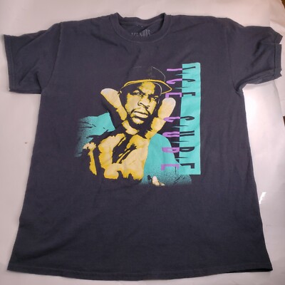 Ice Cube Rapper T-SHIRT Black Teal Retro Rap Hip Hop Peace Sign Unisex Large
