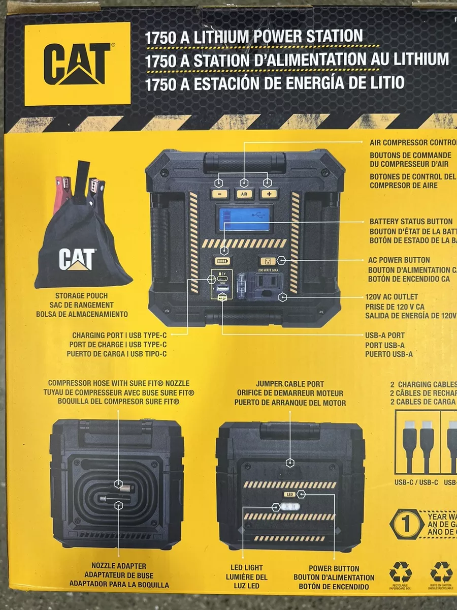 CAT Cube Auto Car Battery Jump Starter, Air Compressor, Portable, 1750 Amp  NEW