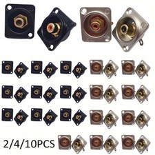 2/4/10pcs Female RCA Panel Mount Socket Connector Base Plate Welding Module USA