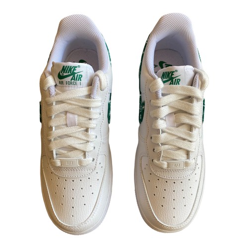 Nike Air Force 1 Low '07 Essential White Green Paisley Shoes DH4406-102 Size 7 - Picture 4 of 7