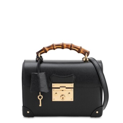Authentic Gucci Black Padlock Bamboo Handle Bag | eBay