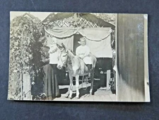 1909 Antique Postcard RPPC Girl Riding Mule Era Schiller Signed Rare B3303