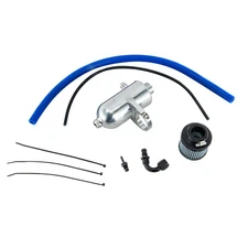 Silver Dual Baffle Oil Catch Can Kit fit 2022 Polaris RZR Pro R 4Cyl -HOT!