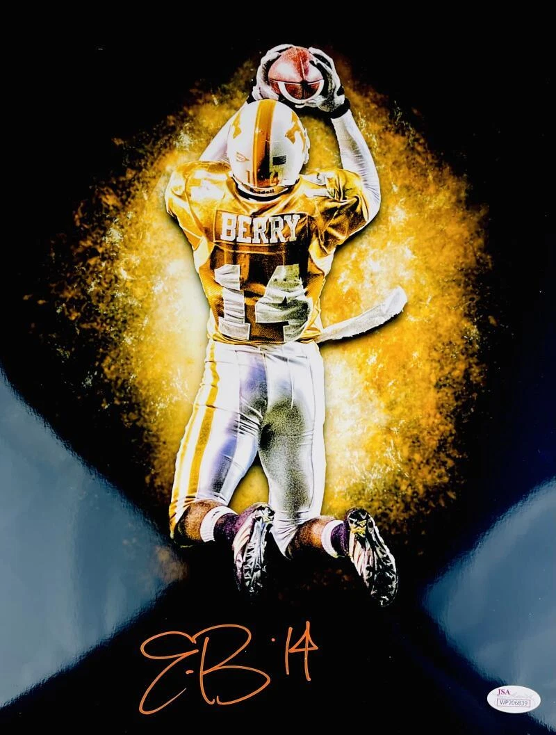 ERIC BERRY SIGNED TENNESSEE VOLUNTEERS METALLIC 11X14 PHOTO VOLS CHIEFS JSA 839