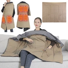 Heated Blanket Electric Throw Coat Heating Blanket Throw 3 Heat Level Shawl Wrap