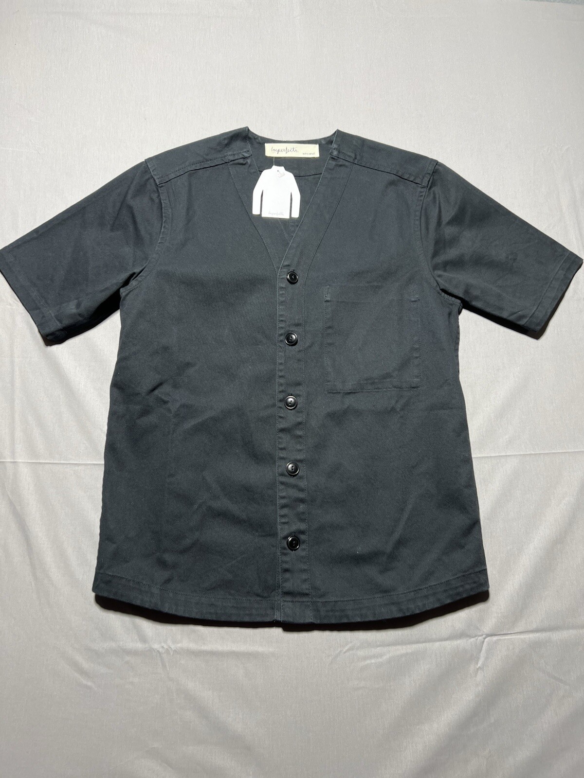 Imperfects Field Shirt Jacket, Black Organic Cotton Canvas Men’s Sz Extra Small