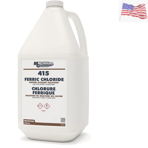 Ferric Chloride Copper Etchant Solution, 4L Liquid Bottle, Dark Brown