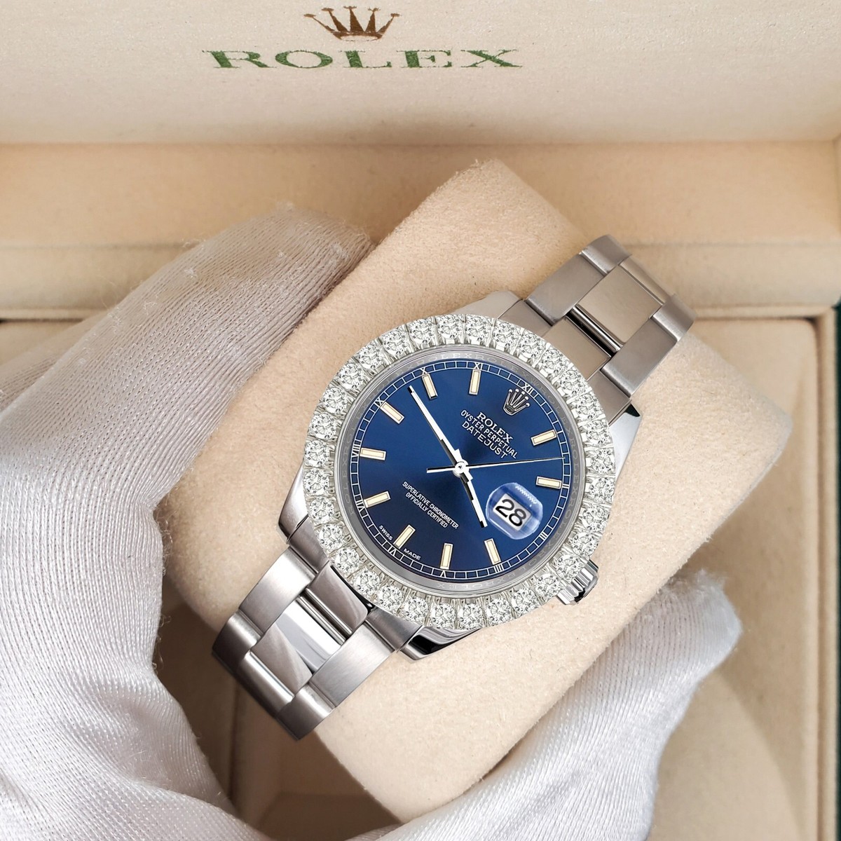 mint様 Rolex Datejust 178240 Midsize Steel Jubilee Diamond Bezel White