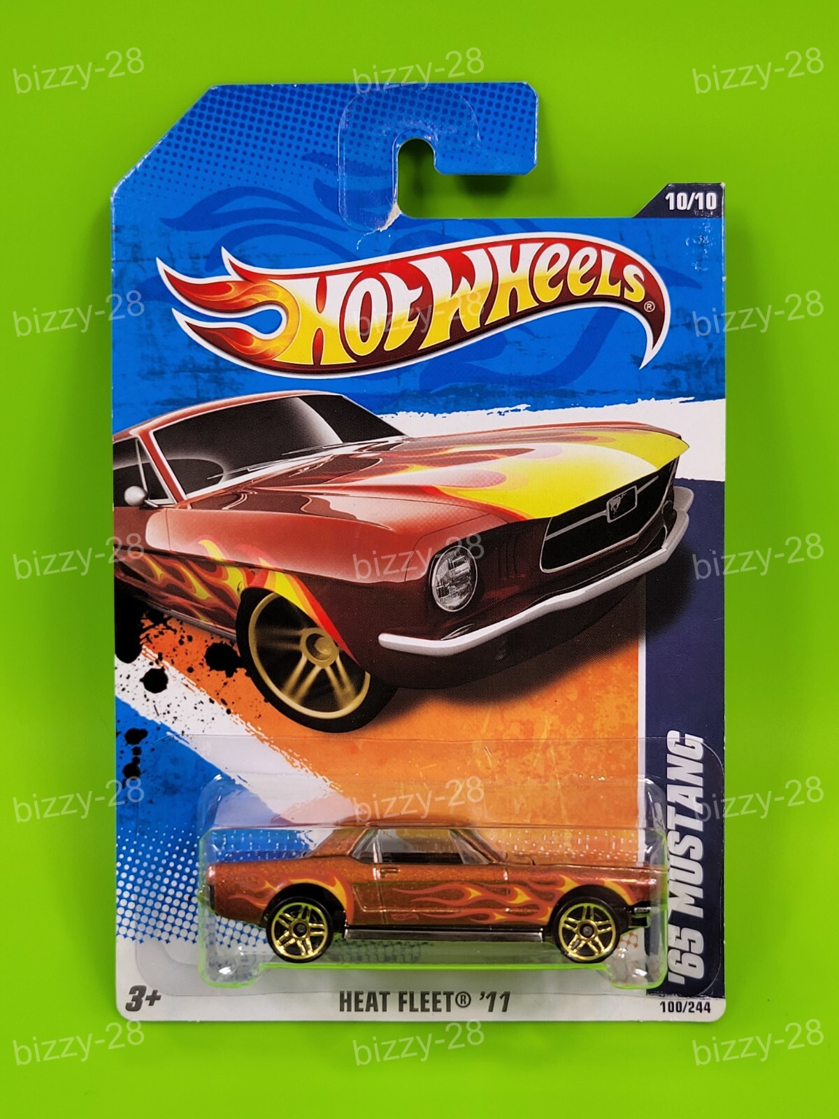 Hot Wheels HEAT FLEET '11 '65 MUSTANG (Bronze w/ Flames) (100/244
