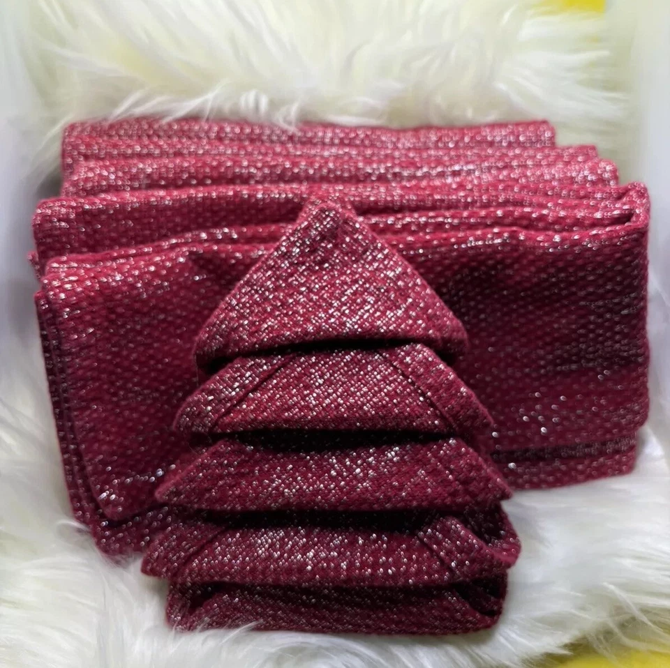 Target Threshold 18 x 18 Napkin, 8 Pack Red & Silver Threaded CHRISTMAS - Image 2 of 4