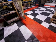 Swiss Style Ribbed Profile Garage Flooring Tiles Interlocking Workspace Tiles