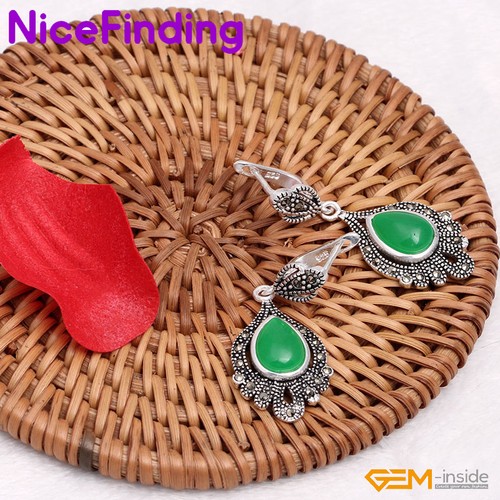 Surtido Piedras Preciosas Caídas Marcasita Cuelga Tachuela Moda Joyería Mujeres Pendiente Regalo - Imagen 42 de 59