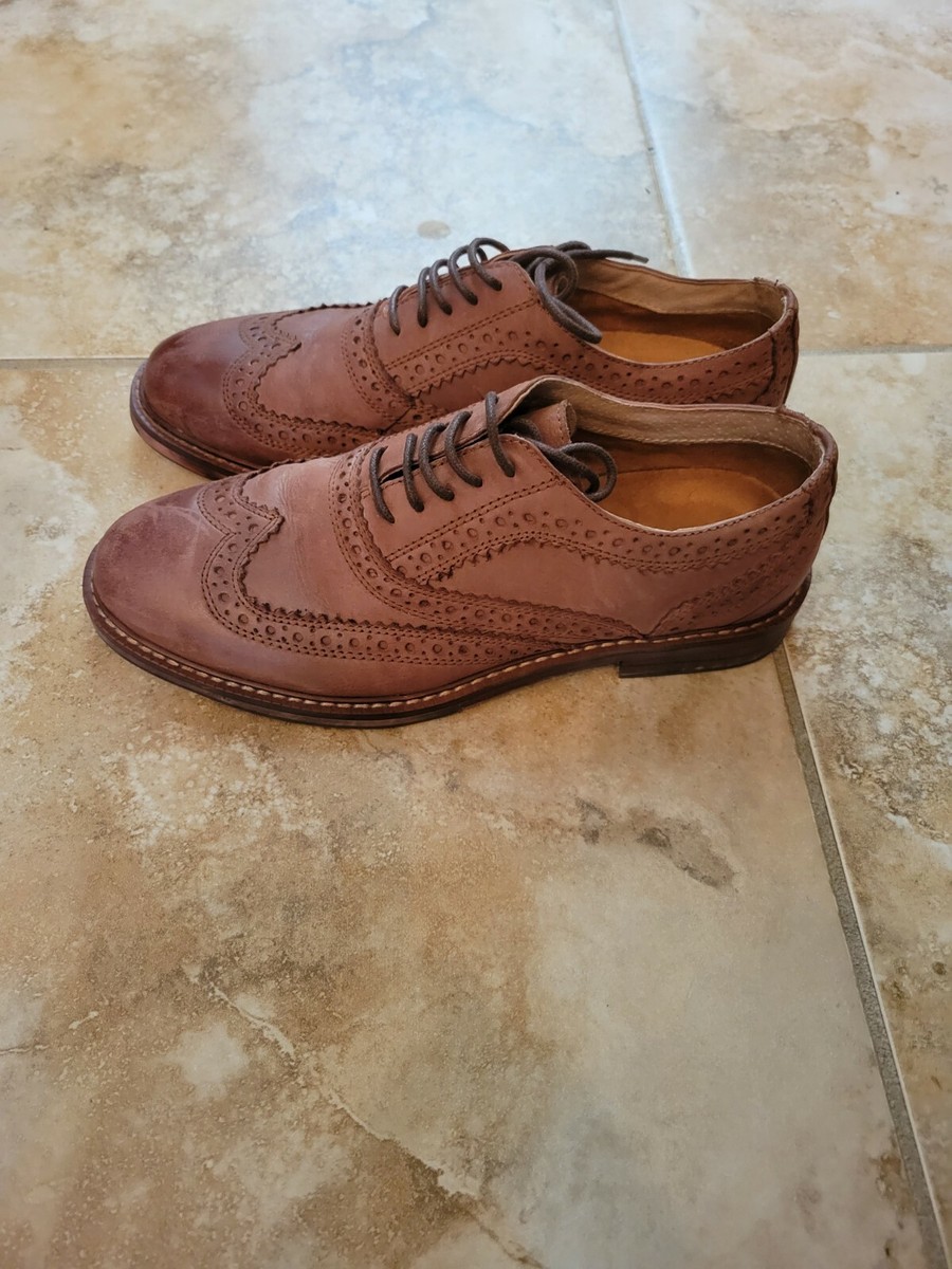 Steve Madden Daxx Mens 7.5 Cognac Wingtip Leather Dress Shoe  display picture 1