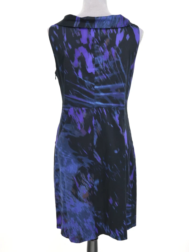 Vestido Theory Mujer 12 Negro Púrpura Funda Elastizada Algodón Cremallera Lateral Benja Fiesta Foto 2 de 4