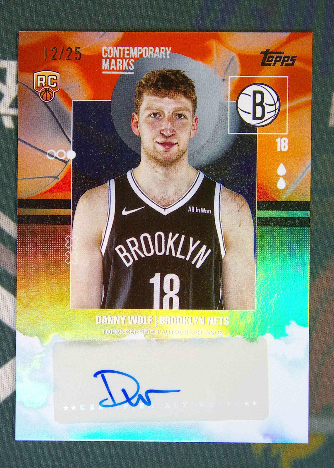 2025-26 Topps Flagship Danny Wolf RC Contemporary Marks Auto Orange /25