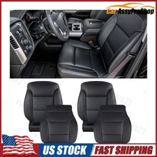 Driver Passenger Bottom Top Leather Seat Cover For Silverado 1500 2500 2015-2019