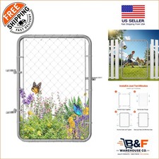 Adjustable Chain Link Fence Gate - 32x46 in Rust-Resistant Security Enhancement