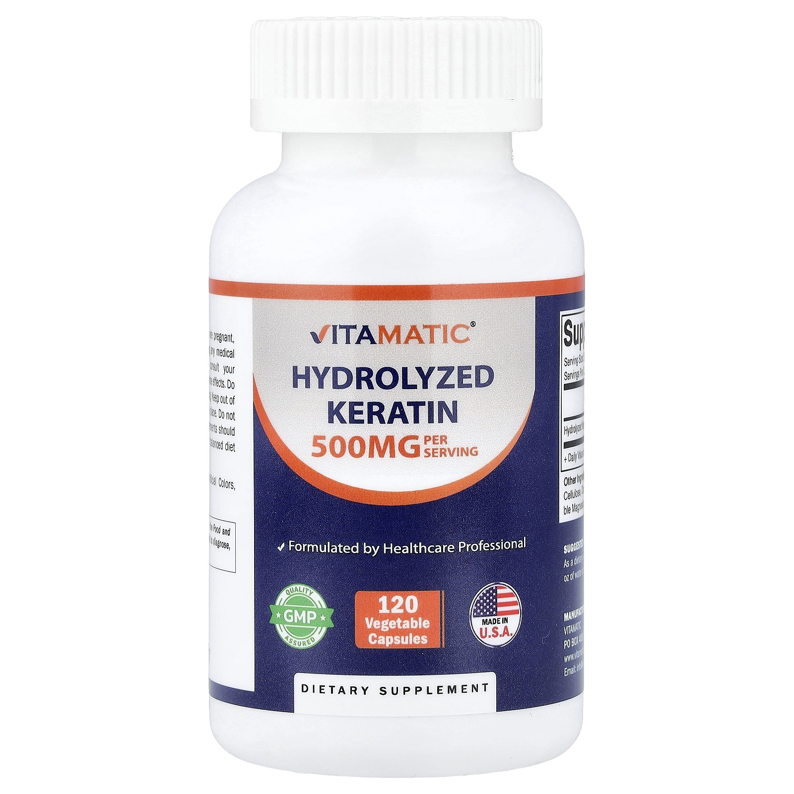 Hydrolyzed Keratin, 120 Vegetable Capsules (250 mg per Capsule)