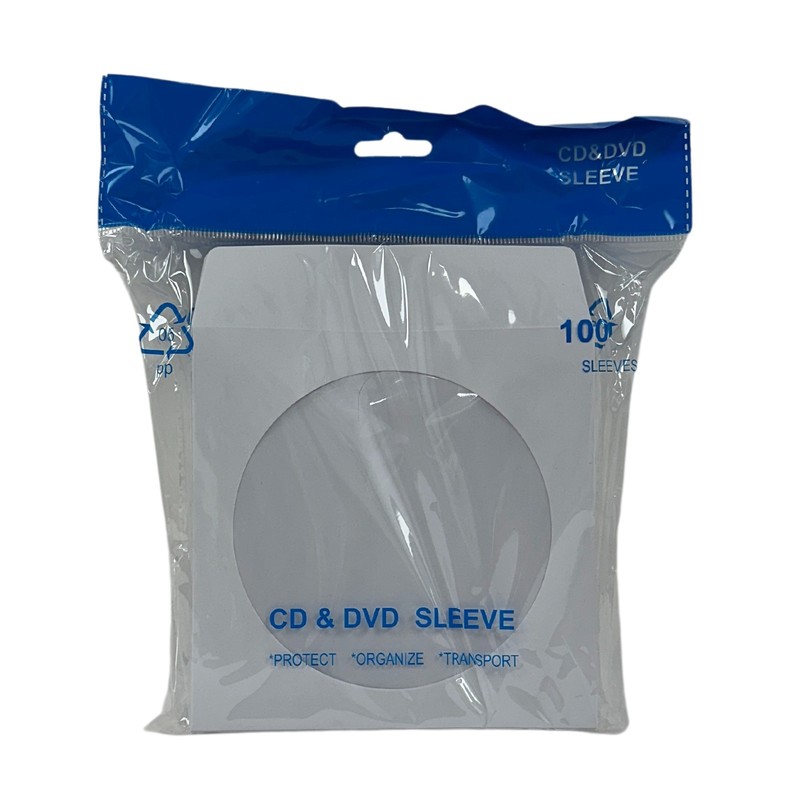 100 Premium Paper CD Sleeves with Window & Flap