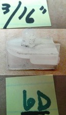 White Pick-up Guide 3/16" shaft Slot Car Vintage Original Groove Blade Used 6D