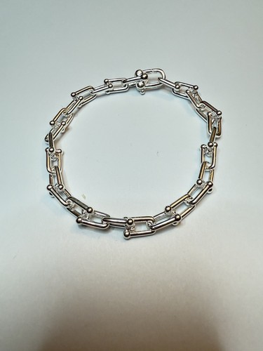 Silver Tone Link Chain Bracelet 8.2 Inch - Picture 2 of 8