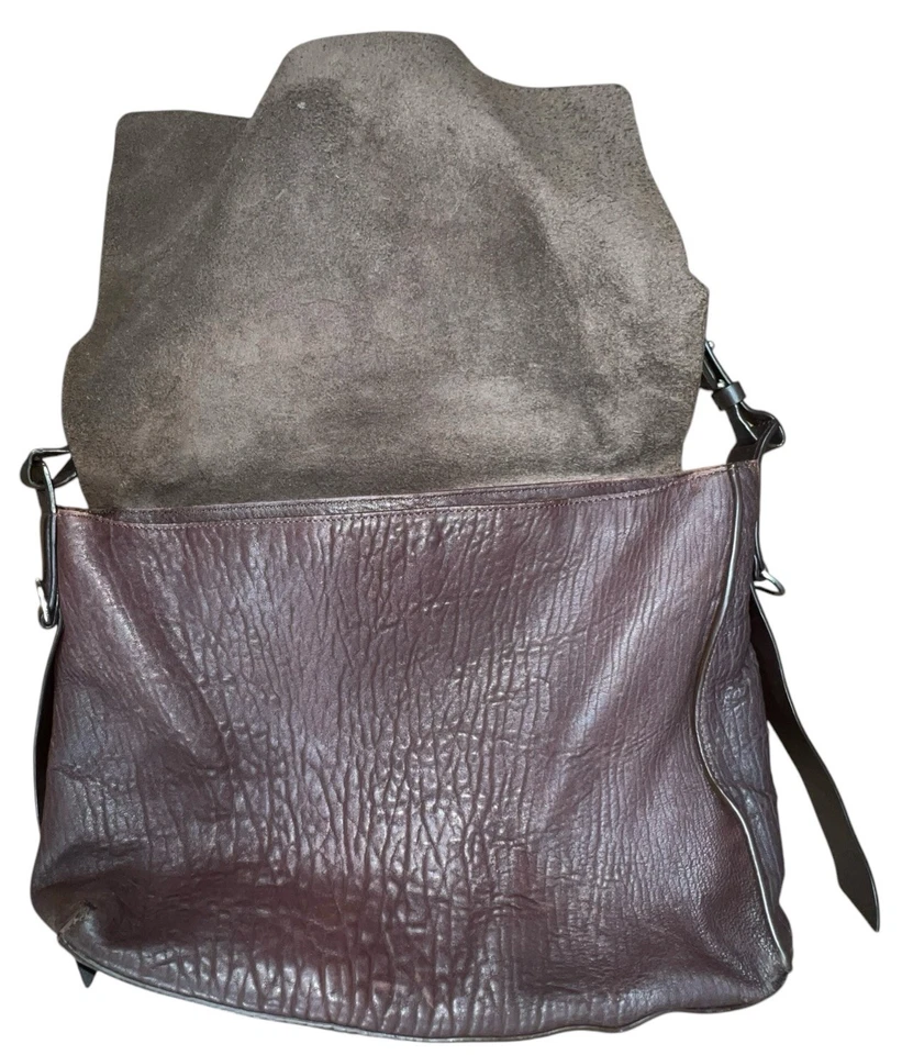 Bolso Cartera All Saints Paradise Cuero Guijarro, Marrón Oscuro Unisex Mensajero Foto 3 de 4