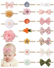 18PCS Baby Girl Headbands with Bows Baby Flower Hair Bows Nylon Hairbands Han...
