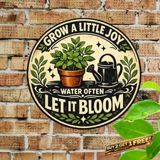 Funny Gardening Interesting Aluminum Metal Tin Sign 8x8 Round Wall Decor