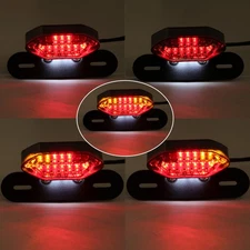 Motorcycle License Plate Integrated Tail Light LED Turn Signals Brake Light Red