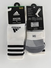 Adidas Soccer Copa Zone Socks White SZ S Over Calf Arch Ankle Compression 2 Pack