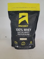 Ascent 100% Whey Protein Powder Vanilla Bean 2 Lb BB 5/26 16.00 per gallon