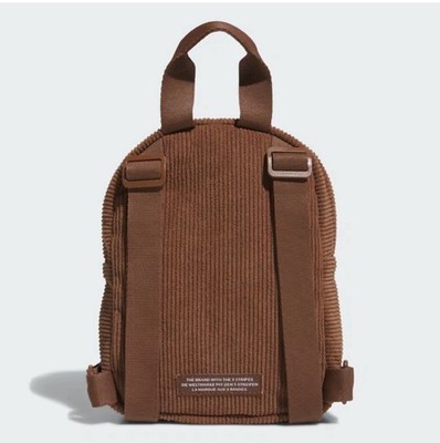Adidas Originals Trefoil 2.0 Curduroy Mini Backpack Bag Brown NEW