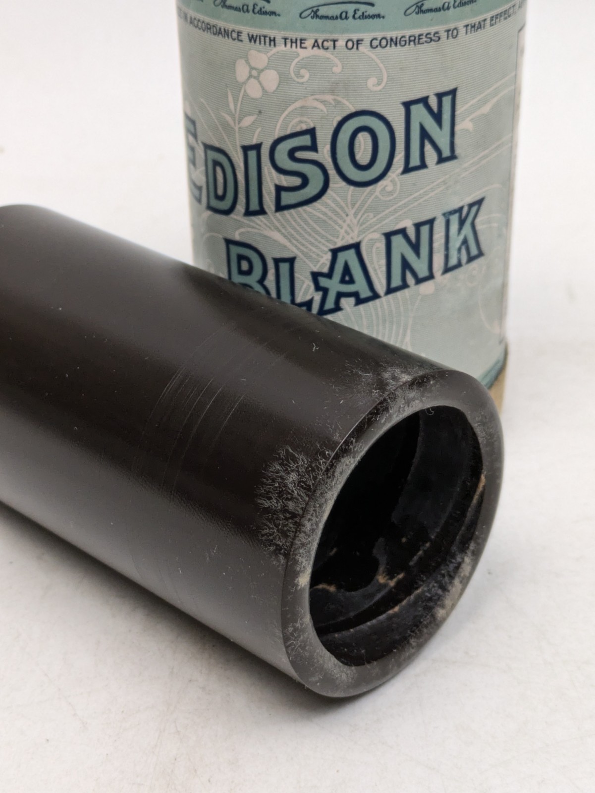 Antique Edison Blank Wax Cylinder Record w/ Box & Lid 2-Min Home ...