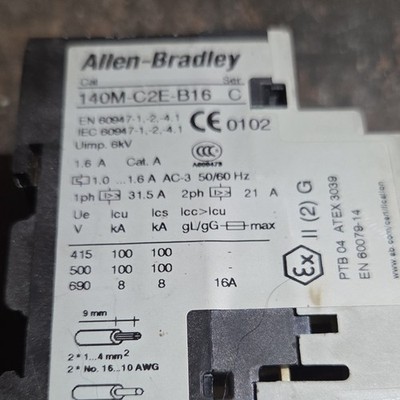 Allen-Bradley 140M-C2E-B16 & 100-M05N*3 Manual Starters, 1.0-2.6A