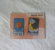 The Moon  Sun Tarot Card Patches Goth Punk Emo Witch Space Embroidered Iron On